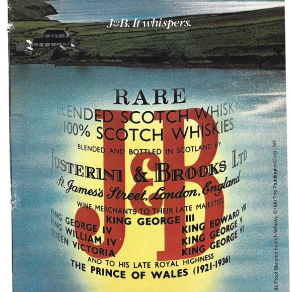 Justerini Brooks Scotch Whisky England AD 1980s Vintage Print Ad - Picture 2 of 2